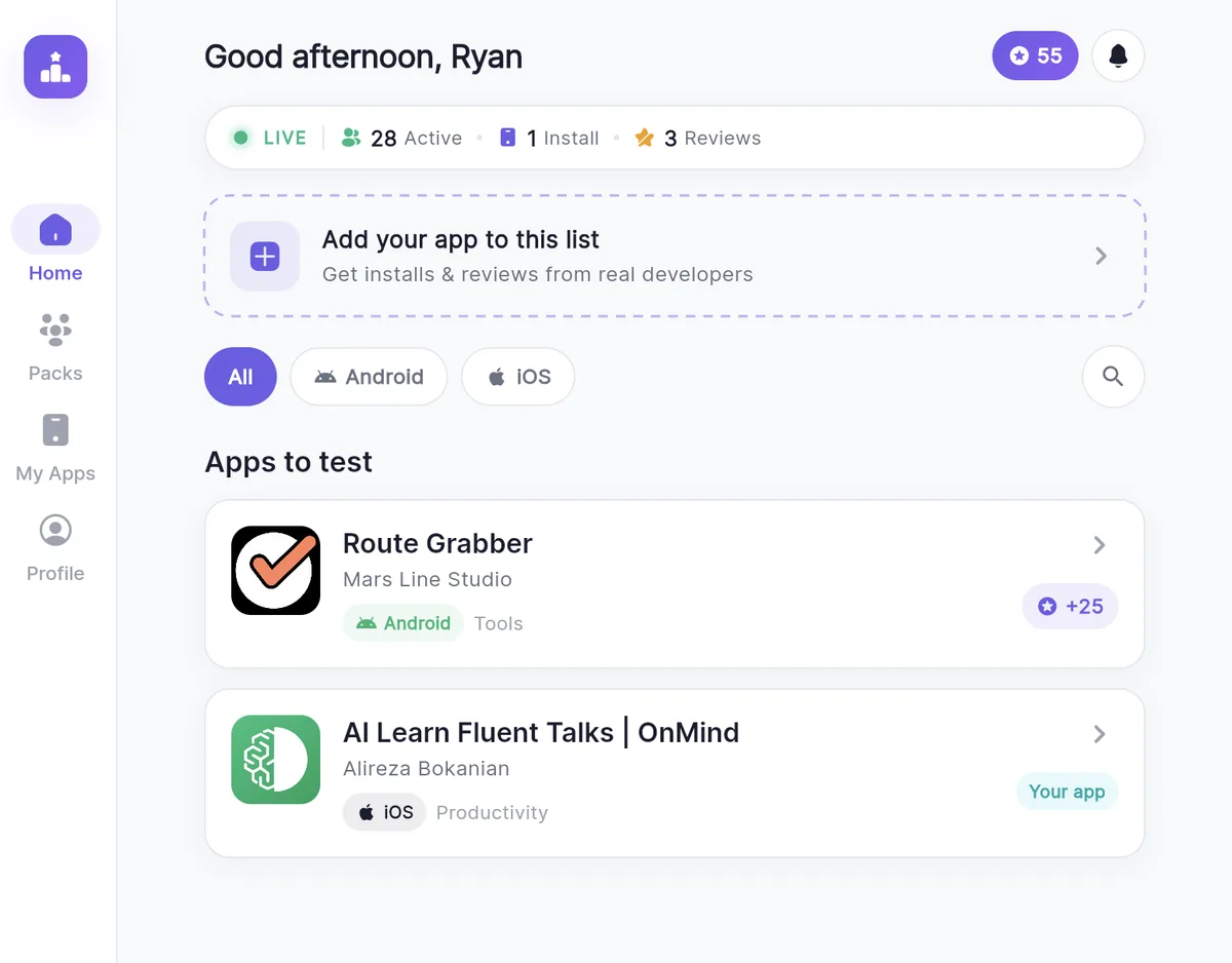 Your iOS app listed in the OnTopRank community app list